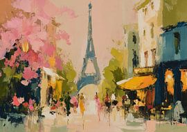 Frühlingsmorgen in Paris mit Eiffelturm von Niklas Maximilian