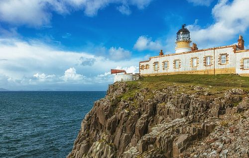 Neist Point in Groot-Brittannië. Panorama Cliffs in Schotland. Isle of Skye Idylle en rust