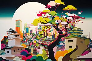 Stadt im Farbrausch: Die lebhafte Essenz Japan