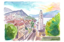 Lugano Ticino Schweiz Blick auf Stadt und See von Markus Bleichner