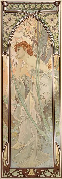 The Times of the Day – Evening Contemplation, Alfons Mucha by Masterful Masters