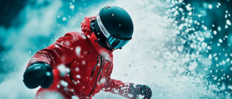 Skiers out and about in the powder snow by Poster Art Shop