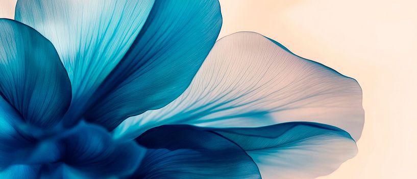 Blauw bloemblaadje - Zachte elegantie van Poster Art Shop