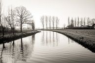 Blick über einen schmalen niederländischen Fluss in der Wintersaison von Ruud Morijn Miniaturansicht