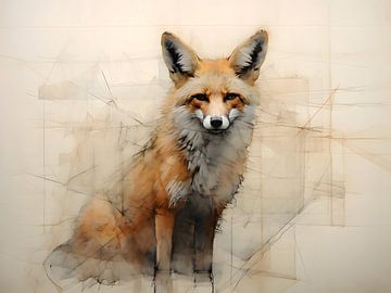 Sly Elegance - Fuchs Portrait - Wandkunst von Murti Jung