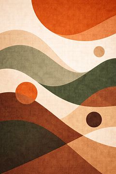 Earthy Waves Abstract Landscape