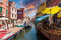 Markt in Venetië van Brian Morgan thumbnail