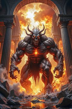 VASTRYX - A colossal demon storms into a temple to destroy it by INFERAURUM