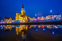 Waagplein in party lighting