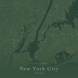 Vintage map of New York City, United States by Prints of Place