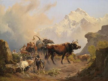 Johann Nepomuk Rauch, Almabtrieb, 1845 van Atelier Liesjes