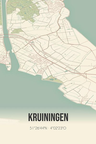 Vintage map of Kruiningen (Zeeland) by Prints of Place