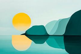 Evening coastal landscape with sunset by Poster Art Shop