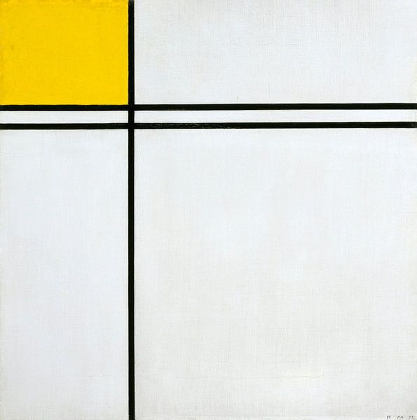 Composition with Double Line and Yellow, Piet Mondriaan by Masterful Masters