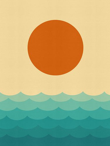 Strand bij zonsondergang