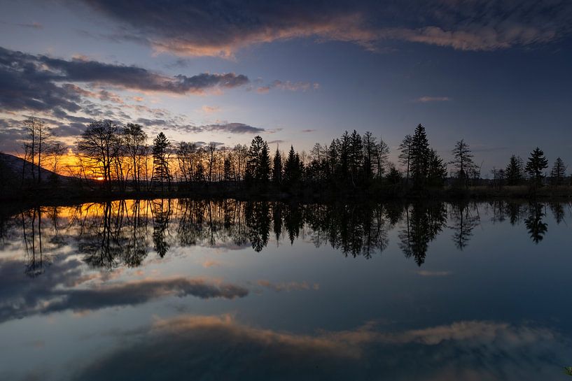 Coucher de soleil dans le marais de Murnau par Andreas Müller