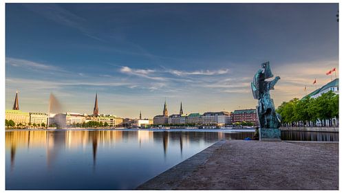 Avondsfeer bij de Binnenalster - Hamburg