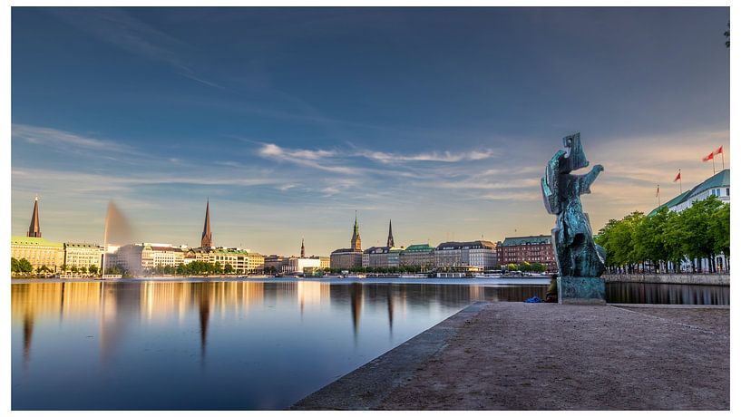 Evening atmosphere at the Binnenalster - Hamburg by Ahma NJAI