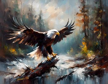 Wildtiere - Abstrakter Surrealismus - Weißkopfseeadler 1