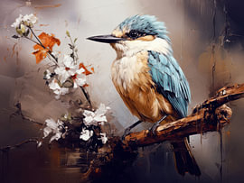 Vogel Olieverfschilderij van Virgil Quinn - Decorative Arts