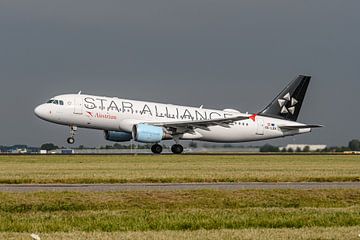 Take-off Austrian Airlines Airbus A320-200.