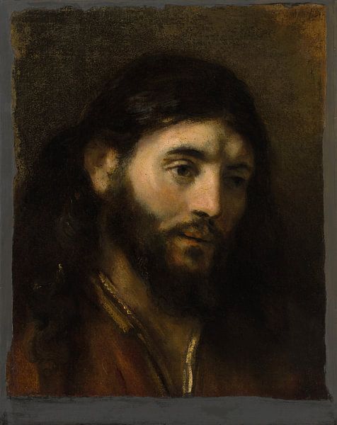 Tête du Christ, Style de Rembrandt par Rembrandt van Rijn