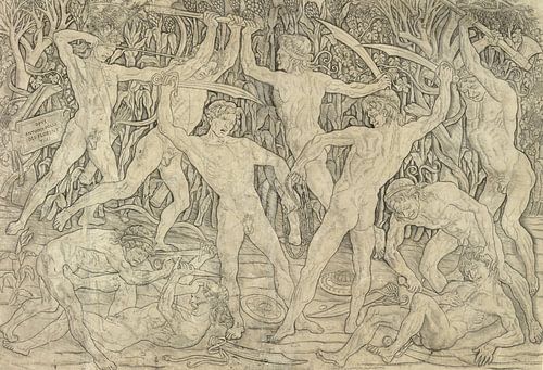 Gevecht van naakte mannen, Antonio del Pollaiolo