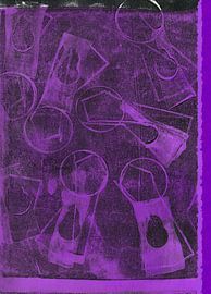 Art abstrait moderne. Formes organiques en violet et noir sur Dina Dankers