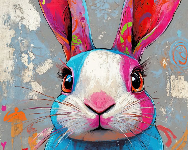 Lapin coloré par OMG Art