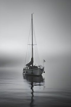 Boat in the fog by Artsy