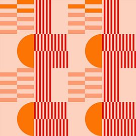 Funky rétro géométrique 9_1. Art abstrait moderne aux couleurs vives. sur Dina Dankers