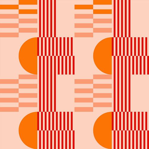 Funky retro geometrisch 9_1. Moderne abstracte kunst in heldere kleuren.