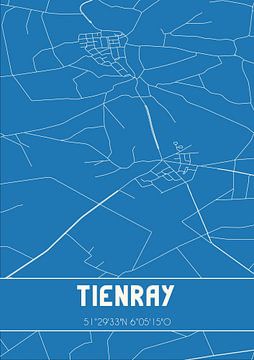 Blauwdruk | Landkaart | Tienray (Limburg) van Rezona
