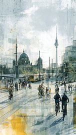 Moderne Berliner Stadtlandschaft mit Berliner Dom und Fernsehturm