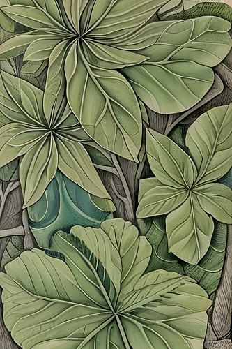 Plante verte abstraite - illustration de feuilles