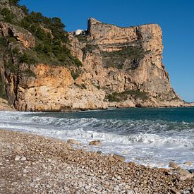 Waves and rocky cove on the Mediterranean coast by Adriana Mueller