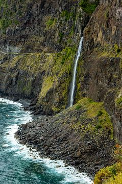 Madeira, waterfall by the sea by Eva Rusman