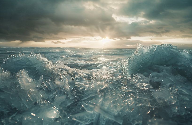 Glühende Morgensonne im Schnee von fernlichtsicht