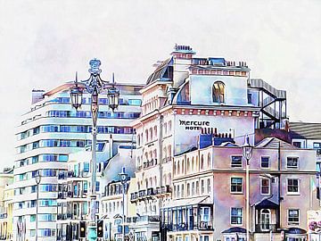 Hotels langs de Promenade Brighton van Dorothy Berry-Lound