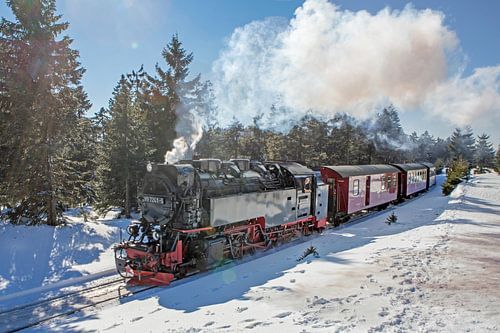 De Brockenbahn op weg naar de Brocken