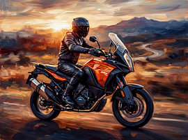 KTM 1290 Super Adventure: zonsondergang in de woestijn