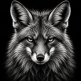 The Sharp Eye – Fox in Black and White by Elisabeth Rozenberg