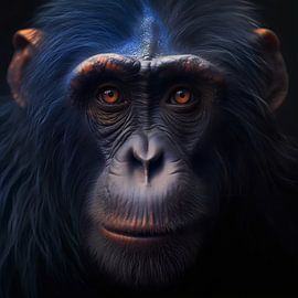 Blauwe chimpansee van YArt