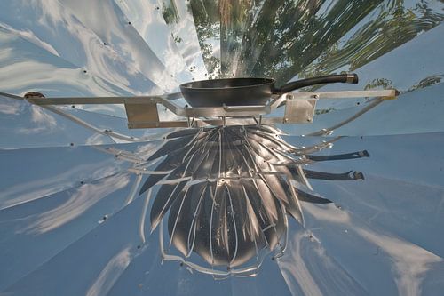 Zonne-oven; eitje bakken met zonne-energie