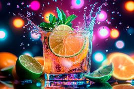 Mousserende fruitcocktail met limoen van Poster Art Shop