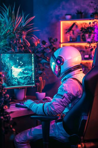 Astronaut in het digitale universum
