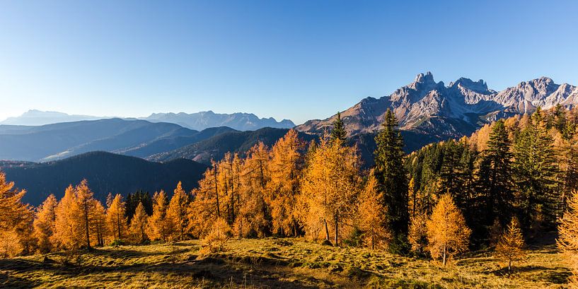 Mountain landscape "Bischofsmütze in Autumn" by Coen Weesjes