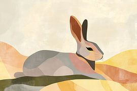 Abstract rabbit with soft colours by Imperial Art House
