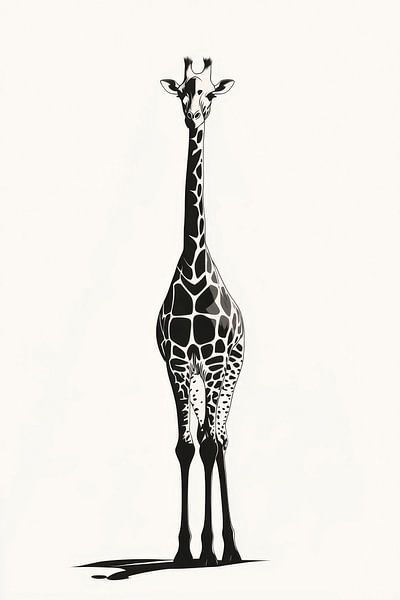 Eleganz der Giraffe in Schwarz-Weiß von Poster Art Shop