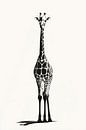 Eleganz der Giraffe in Schwarz-Weiß von Poster Art Shop Miniaturansicht